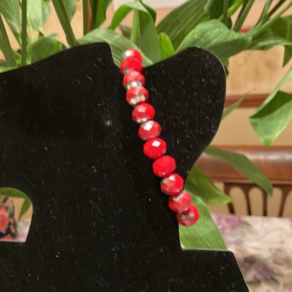 1990s NECKLACE THREE STRANDS AB CRYSTALS WITH PAIRED BRACELET AND EARRINGS - Picture 6 of 16